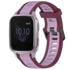 For Garmin Venu SQ 20mm Two Color Textured Silicone Watch Band(Purple) - 1