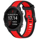 For Garmin Forerunner 245 / 245 Music 20mm Two Color Textured Silicone Watch Band(Red+Black) - 1