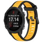 For Garmin Forerunner 245 / 245 Music 20mm Two Color Textured Silicone Watch Band(Yellow+Black) - 1