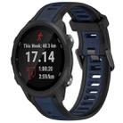 For Garmin Forerunner 245 / 245 Music 20mm Two Color Textured Silicone Watch Band(Midnight Blue+Black) - 1