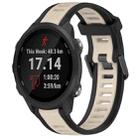 For Garmin Forerunner 245 / 245 Music 20mm Two Color Textured Silicone Watch Band(Starlight + Black) - 1