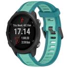 For Garmin Forerunner 245 / 245 Music 20mm Two Color Textured Silicone Watch Band(Teal) - 1