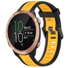 For Garmin Forerunner 645 / 645 Music 20mm Two Color Textured Silicone Watch Band(Yellow+Black) - 1