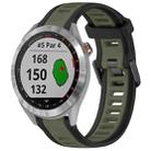 For Garmin Approach S40 20mm Two Color Textured Silicone Watch Band(Green+Black) - 1