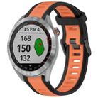 For Garmin Approach S40 20mm Two Color Textured Silicone Watch Band(Orange+Black) - 1
