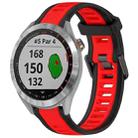 For Garmin Approach S40 20mm Two Color Textured Silicone Watch Band(Red+Black) - 1