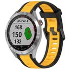 For Garmin Approach S40 20mm Two Color Textured Silicone Watch Band(Yellow+Black) - 1
