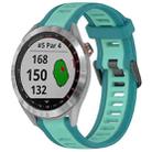 For Garmin Approach S40 20mm Two Color Textured Silicone Watch Band(Teal) - 1