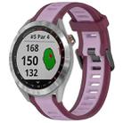 For Garmin Approach S40 20mm Two Color Textured Silicone Watch Band(Purple) - 1