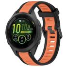 For Garmin Forerunner 265S 18mm Two Color Textured Silicone Watch Band(Orange+Black) - 1
