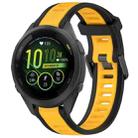 For Garmin Forerunner 265S 18mm Two Color Textured Silicone Watch Band(Yellow+Black) - 1