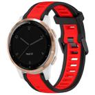 For Garmin Active S 18mm Two Color Textured Silicone Watch Band(Red+Black) - 1