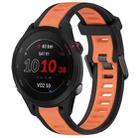 For Garmin Forerunner 255S Music 18mm Two Color Textured Silicone Watch Band(Orange+Black) - 1