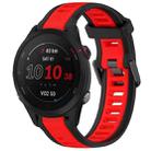 For Garmin Forerunner 255S Music 18mm Two Color Textured Silicone Watch Band(Red+Black) - 1