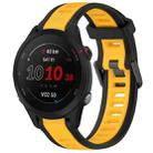 For Garmin Forerunner 255S Music 18mm Two Color Textured Silicone Watch Band(Yellow+Black) - 1