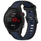 For Garmin Forerunner 255S Music 18mm Two Color Textured Silicone Watch Band(Midnight Blue+Black) - 1