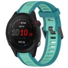 For Garmin Forerunner 255S Music 18mm Two Color Textured Silicone Watch Band(Teal) - 1