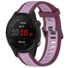 For Garmin Forerunner 255S Music 18mm Two Color Textured Silicone Watch Band(Purple) - 1