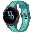 For Garmin Venu 2S 18mm Two Color Textured Silicone Watch Band(Teal) - 1