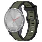 For Garmin Vivomove 3S 18mm Two Color Textured Silicone Watch Band(Green+Black) - 1