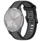 For Garmin Vivomove 3S 18mm Two Color Textured Silicone Watch Band(Grey+Black) - 1