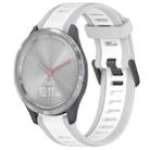 For Garmin Vivomove 3S 18mm Two Color Textured Silicone Watch Band(White+Grey) - 1