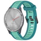 For Garmin Vivomove 3S 18mm Two Color Textured Silicone Watch Band(Teal) - 1