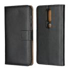 Leather Horizontal Flip Holster for Nokia X6 2018 ，with Magnetic Clasp and Bracket and Card Slot and Wallet(Black) - 1