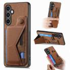 For Samsung Galaxy S23 FE 5G II K-shaped Slide Holder Card Slot Phone Case(Brown) - 1