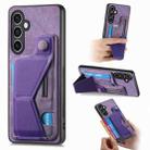 For Samsung Galaxy S23 FE 5G II K-shaped Slide Holder Card Slot Phone Case(Purple) - 1