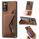 For Samsung Galaxy Note20 II K-shaped Slide Holder Card Slot Phone Case(Brown) - 1