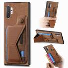 For Samsung Galaxy Note10+ II K-shaped Slide Holder Card Slot Phone Case(Brown) - 1