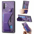 For Samsung Galaxy Note10+ II K-shaped Slide Holder Card Slot Phone Case(Purple) - 1
