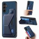 For Samsung Galaxy A14 5G II K-shaped Slide Holder Card Slot Phone Case(Blue) - 1