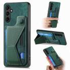 For Samsung Galaxy A14 5G II K-shaped Slide Holder Card Slot Phone Case(Green) - 1