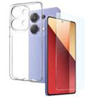 For Xiaomi Redmi Note 13 Pro 4G NORTHJO Transparent TPU Phone Case with Tempered Glass Film(Transparent) - 1