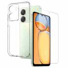 For Xiaomi Redmi 13C 4G NORTHJO Transparent TPU Phone Case with Tempered Glass Film(Transparent) - 1