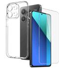 For Xiaomi Redmi Note 13 4G NORTHJO Transparent TPU Phone Case with Tempered Glass Film(Transparent) - 1