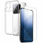 For Xiaomi 14 5G NORTHJO Transparent TPU Phone Case with Tempered Glass Film(Transparent) - 1