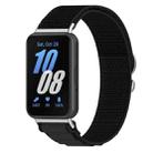 For Samsung Galaxy Fit 3 Nylon Canvas Watch Band(Black) - 1