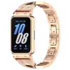 For Samsung Galaxy Fit 3 X Shaped Dual Row Diamond Metal Frame Watch Band(Rose Gold) - 1