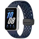 For Samsung Galaxy Fit 3 Hole Style Magnetic Folding Buckle Silicone Watch Band(Midnight Blue) - 1