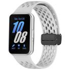 For Samsung Galaxy Fit 3 Hole Style Magnetic Folding Buckle Silicone Watch Band(Light Gray) - 1