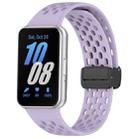 For Samsung Galaxy Fit 3 Hole Style Magnetic Folding Buckle Silicone Watch Band(Purple) - 1