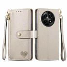 For Realme 12 Love Zipper Lanyard Leather Phone Case(Gray) - 1