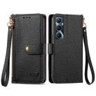 For Realme C65 Love Zipper Lanyard Leather Phone Case(Black) - 1