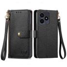 For Realme Note 50 Love Zipper Lanyard Leather Phone Case(Black) - 1