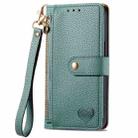 For Realme Note 50 Love Zipper Lanyard Leather Phone Case(Green) - 2