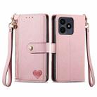 For Realme Note 50 Love Zipper Lanyard Leather Phone Case(Pink) - 1