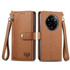 For Realme 14 Pro+ Love Zipper Lanyard Leather Phone Case(Brown) - 2